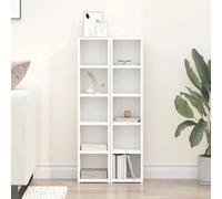 Ziaphsol Lot de 2 étagères à CD blanches en bois - 21 x 16 x 93,5 cm - Peut contenir jusqu'à 80 CD par armoire, montage mural, espace de rangement pour salon, chambre à coucher, home cinéma