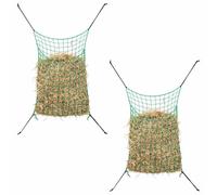 Ziaphsol Lot de 2 filets à foin rectangulaires - En polypropylène - Vert - 200 x 120 cm - Avec mailles de 45 x 45 mm - Pour chevaux, poneys - Pour nourrir le foin sur le pâturage, l'écurie et la cour