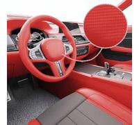 Ziaphsol Lot de 2 films de voiture 4D rouges - 100 x 150 cm et 50 x 150 cm - En PVC autocollant - Avec canaux d'air - Pour capot, porte, pare-chocs