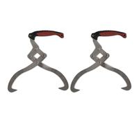 Ziaphsol Lot de 2 pinces à bois avec poignée TPR en acier au manganèse 65, longueur 44 cm, ouverture 30 cm, 2 pièces pour bois de chauffage, bûche, bois rond, récolte du bois et travaux forestiers