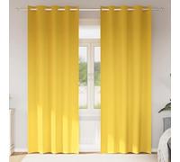 Ziaphsol Lot de 2 rideaux occultants à œillets - Jaune moutarde - 260 x 140 cm - Moderne - Opaque - Isolant - Avec système d'anneaux pratique - Pour salon, chambre à coucher, bureau - Facile à monter
