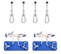 Ziaphsol Lot de 2 sièges à bascule bleu en polyéthylène avec poignée d'escalade, corde, couverture de toit et accessoires de montage pour tour de jeu, balançoire, toboggan