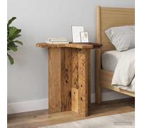 Ziaphsol Lot de 2 tables d'appoint en bois vieilli, Ø 39 x 38 cm, pour salon, chambre à coucher, meubles stables, design moderne, nettoyage facile, polyvalent, idéal pour les petits espaces