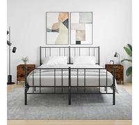 Ziaphsol Lot de 2 tables de chevet en chêne fumé 40 x 35 x 47,5 cm - Construction en bois durable pour chambre à coucher, salon, fonction table d'appoint