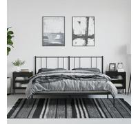 Ziaphsol Lot de 2 tables de chevet - Noir - 50 x 35 x 60 cm - Élégante table d'appoint en verre ondulé et acier revêtu par pulvérisation - Table de chevet stable pour chambre à coucher