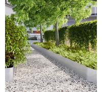 Ziaphsol Lot de 20 bordures de pelouse en acier galvanisé - 25 x 103 cm - Bordure de jardin - Pierre de bordure pour délimitation de pelouse, chemin et bordure de parterres
