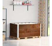 Ziaphsol Lot de 3 cadres d'appoint pour palettes, marron, 120 x 80 cm, en bois massif de pin pour boîte empilable, transport, logistique de stockage sur surface de chargement avec coins en métal