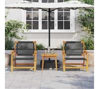 Ziaphsol Lot de 3 chaises de jardin avec table, en bois d'acacia huilé, 45 x 45 x 40 cm, résistantes aux intempéries, pour balcon, terrasse, jardin