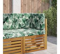 Ziaphsol Lot de 3 coussins de canapé d'extérieur avec motif de feuilles en polyester, coussin d'assise et coussin de dossier 60 x 60 x 8 cm, résistants à la lumière, indéchirables, pour jardin