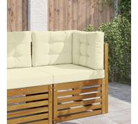 Ziaphsol Lot de 3 coussins de canapé d'extérieur en polyester crème - 60 x 60 x 8 cm - Avec rembourrage en mousse - Résistant à la lumière - Résistant à la déchirure - Pour jardin, terrasse et balcon