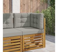 Ziaphsol Lot de 3 coussins de canapé d'extérieur gris en polyester - 60 x 60 x 8 cm - Coussin d'assise avec rembourrage en mousse - Pour jardin, terrasse et balcon - Résistant à la lumière