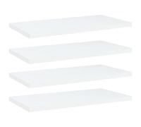 Ziaphsol Lot de 4 étagères blanches en bois - 40 x 20 x 1,5 cm - Système d'étagères pour étagère murale, étagère sur pied, rangement, modulaire extensible pour espace de rangement dans le salon et le