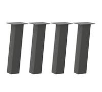 Ziaphsol Lot de 4 pieds de table basse Anthracite 42 cm en acier revêtu par pulvérisation pour table de salon moderne, banc et meubles DIY avec hauteur réglable, rembourrage de protection