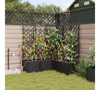 Ziaphsol Lot de 5 pots de fleurs de jardin, noirs, en acier, 120 x 120 x 142 cm, durables, pour l'extérieur, avec système d'irrigation pour fleurs et plantes