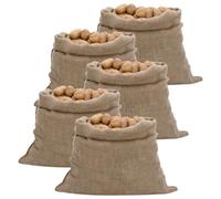 Ziaphsol Lot de 5 sacs en jute 100 x 110 cm 100 % jute 220 g/m² robustes et pliables pour le rangement, le transport, la protection des plantes et la décoration rustique dans la maison et le jardin