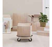 Ziaphsol Lot de 6 chariots de transport gris en contreplaqué, surface de chargement de 38,5 x 11 cm, roulettes pour plateforme de transport, charge de 250 kg par chariot, pour garage, atelier et