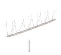Ziaphsol Lot de 6 pics anti-oiseaux en acier inoxydable de 3 m de longueur totale, 5 rangées de pointes de 115 mm, pour jardin, cour, balcon, pour éloigner les oiseaux