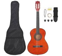 Ziaphsol Lot de 8 guitares classiques pour débutants - 3/4 - 91,4 cm - Avec sac de guitare, sangle, médiators, sifflet d'accordage - Cordes pour exercice, enseignement, studio, scène