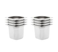 Ziaphsol Lot de 8 récipients gastronorm GN 1/6 150 mm en acier inoxydable 2,4 L empilables pour Chafing Dish, Bainmarie, Récipient de conservation au chaud, comptoir de buffet, cuisine