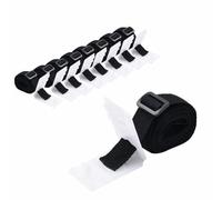 Ziaphsol Lot de 8 sangles de fixation universelles pour enrouleur de piscine, 1,8 m, polyester et plastique, noir et blanc, pour accessoires de piscine, couverture de piscine, bâche, jacuzzi, spa