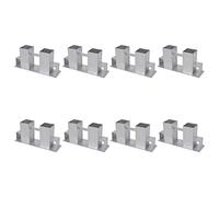 Ziaphsol Lot de 8 supports empilables en acier galvanisé argenté pour bois de chauffage avec ouvertures de 70 x 70 mm et 60 x 40 mm pour abri de jardin et garage