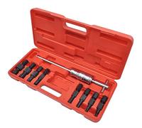 Ziaphsol Lot de 9 outils d'extraction de roulement à trous morts avec tige d'extracteur de choc de 390 mm, marteau de 940 g, 8 pinces de serrage de 8 à 32 mm, boîte moulée par soufflage pour voiture