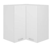 Ziaphsol Lyon Armoire d'angle suspendue en bois blanc 57 x 57 x 60 cm Armoire de cuisine avec espace de rangement, étagères, portes pour garde-manger, armoire d'appoint, organisateur dans la salle à