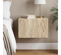 Ziaphsol Made from Durable Engineered Wood in a Warm Sonoma Oak Finish, This Wall-Mounted Side Table Measures 34.5 by 33 by 20 Centimeters, Perfect for Small Spaces, bedrooms, Living Rooms