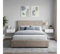 Ziaphsol Made of Durable Engineered Wood with a Glossy White Finish, This Set of Two Wall-Mounted Bedside cabinets Measures 49 by 34.5 by 20 Centimeters, Ideal for Modern bedrooms