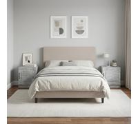 Ziaphsol Made of Durable Engineered Wood with a Natural Wood Imitation Finish, This Set of Two Gray Concrete Effect Bedside Tables Measures 43 x 34.5 x 47 Centimeters, Perfect for bedrooms