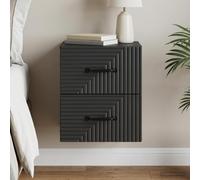 Ziaphsol Made of Durable Engineered Wood with a Sl lack Finish, This Wall-Mounted Bedside Table Measures 34.5 by 33 by 40 Centimeters, Designed as a Single Unit Ideal for Modern bedrooms