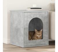 Ziaphsol Maison pour chat en bois béton - 53 x 52 x 62 cm - Meubles pour chat d'intérieur avec grotte et lieu de retraite, arbre à chat comme arbre à grimper pour salon, coin