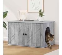 Ziaphsol Maison pour Chat Gris Sonoma 85 x 55 x 50 cm en Bois d'ingénierie Robuste, abri intérieur Moderne avec Espace de Repos, perchoir et Tunnel pour Animaux de Compagnie