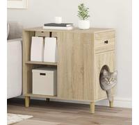 Ziaphsol Maison pour chat Sonoma en bois 72 x 42,5 x 70 cm, 1 pièce, pour l'intérieur, refuge minimaliste pour se reposer, dormir et jouer