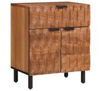 Ziaphsol Mango Wood Bedside Table Brown 50 x 33 x 60 cm Solid Mango Wood Bedroom Furniture with Drawer for Nightstand Small Storage Solution for Modern and Vintage Bedrooms