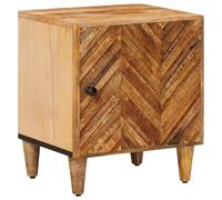 Ziaphsol Mango Wood Nightstand 40 x 33.5 x 46 cm Modern Bedroom Side Table with Drawer and Brass Knobs for Living Room Or Bedroom Decor