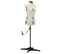 Ziaphsol Mannequin de couture réglable pour femme Crème avec trépied noir Taille S 33-40 Buste taille hanches réglable Présentoir mode à quatre pieds pour atelier, vitrine et magasin