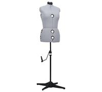 Ziaphsol Mannequin de couture réglable pour femme, gris, taille M 40-46, polyester ABS, tour de poitrine, taille, hanches par bouton rotatif, trépied à 4 pieds pour vitrine, mode et couture