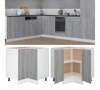 Ziaphsol Meuble de Cuisine Lyon Gris Sonoma 75,5 x 75,5 x 81,5 cm Bois d'ingénierie avec tiroirs et Portes, Rangement Pratique pour Salle à Manger, Salon, Cuisine, Buffet, vaisselier, étagère