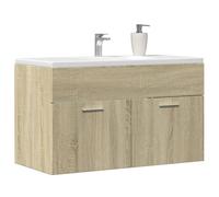 Ziaphsol Meuble de salle de bain en chêne Sonoma 90 x 38,5 x 46 cm - En bois dérivé du bois - Avec espace de rangement - Résistant à l'humidité - Facile d'entretien