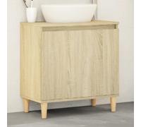 Ziaphsol Meuble d'évier en Bois d'ingénierie chêne Sonoma 58x33x60 cm avec Portes tiroirs et étagères pour Salle de Bain, Rangement Pratique, Support pour lavabo, Meuble Suspendu ou posé