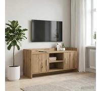 Ziaphsol Meuble TV - 102 x 33 x 47 cm - Chêne Artisan - Meuble bas moderne avec espace de rangement, gestion des câbles, console multimédia, meuble TV, buffet, mur de salon, durable, facile à nettoyer