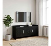 Ziaphsol Meuble TV - 102 x 33 x 47 cm - En chêne noir - Meuble TV avec espace de rangement et gestion des câbles - Pour salon, console multimédia, buffet, home cinéma, organiseur