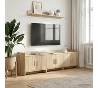 Ziaphsol Meuble TV - 168 x 33 x 47 cm - En chêne Sonoma - Console multimédia avec 6 portes, gestion des câbles, espace de rangement, design durable pour salon, home cinéma, accessoires multimédias