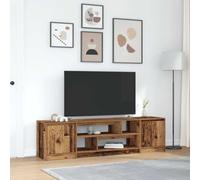Ziaphsol Meuble TV aspect bois vieilli 188,5 x 41 x 50 cm avec espace de rangement, portes, gestion des câbles, convient comme buffet, console multimédia, meuble bas, mur de salon ou home cinéma