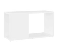 Ziaphsol Meuble TV, blanc, 60 x 24 x 32 cm, en matériau dérivé du bois, compartiments ouverts, organiseur cube polyvalent, pour salon, chambre à coucher, bureau, bibliothèque stable