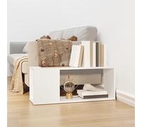 Ziaphsol Meuble TV blanc, 80 x 24 x 32 cm, en bois dérivé du bois, élégante armoire multimédia avec compartiment ouvert, idéale comme bibliothèque pour le salon, organisateur de rangement polyvalent