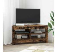 Ziaphsol Meuble TV d'angle 102 x 40,5 x 45 cm en bois de chêne fumé pour salon moderne, espace de rangement, gestion des câbles, console multimédia, meuble TV, durable, élégant, polyvalent
