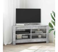 Ziaphsol Meuble TV d'angle - 102 x 40,5 x 45 cm - Gris béton - En bois - Moderne - Avec espace de rangement - Gestion des câbles - Pour salon et home cinéma