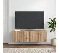 Ziaphsol Meuble TV mural 98 x 41 x 30 cm chêne Artisan moderne avec 2 portes, gestion des câbles, espace de rangement, console multimédia, idéal pour salon, home cinéma, TV, rack hi-fi, étagère